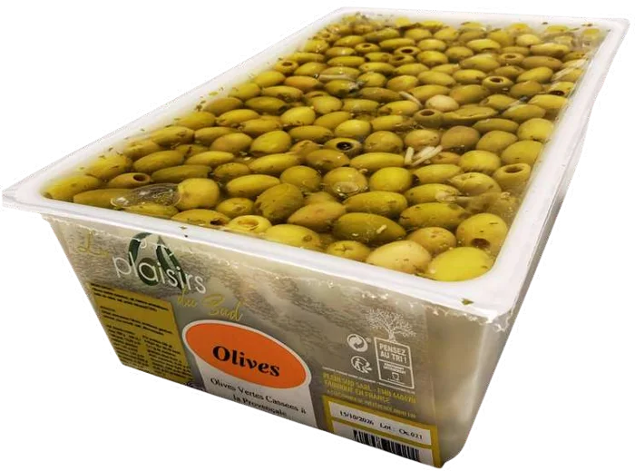 Barquette professionnelle d’olives de 2 kg