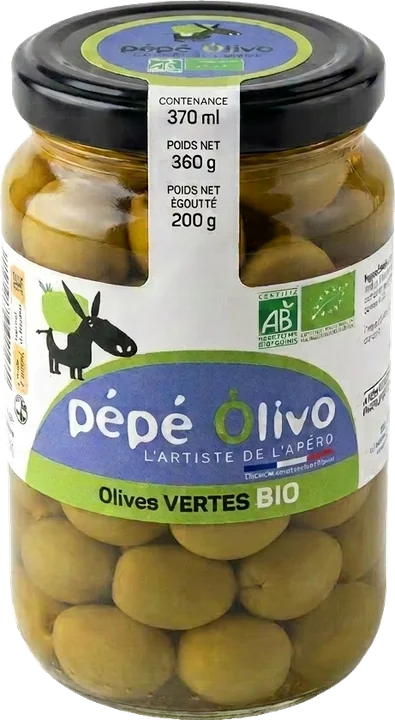 Bocal Pépé Olivo olives vertes BIO