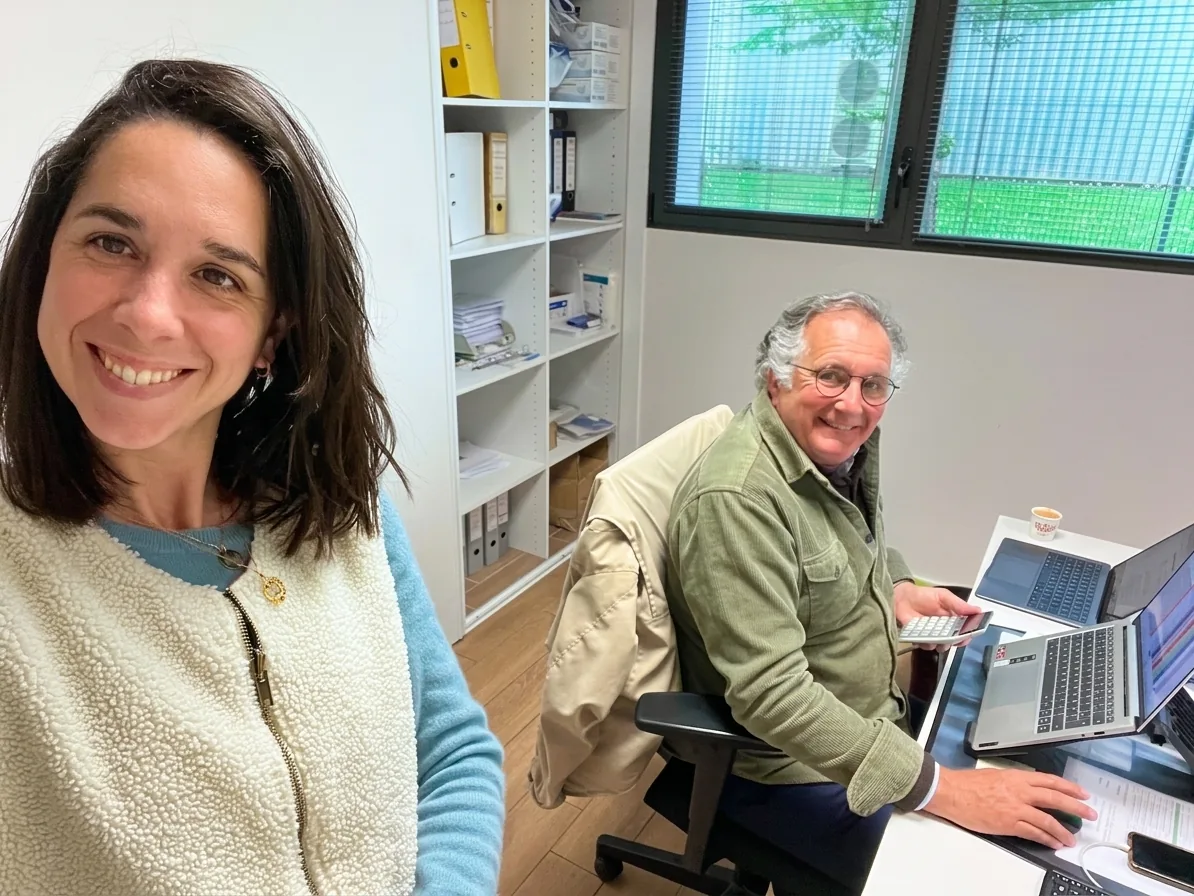 Camille et Bruno Beaumont au bureau de Plein Sud