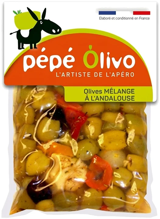 Sachet Pépé Olivo olives mélange à l’Andalouse