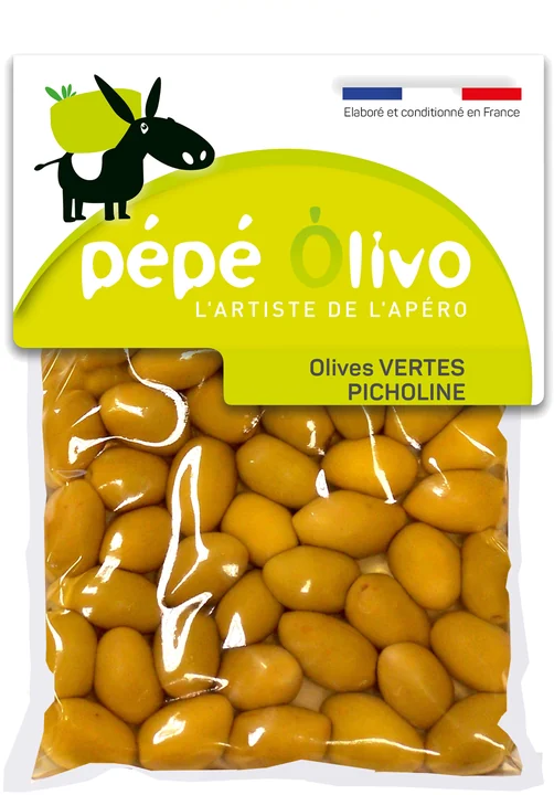 Sachet Pépé Olivo olives vertes Picholine